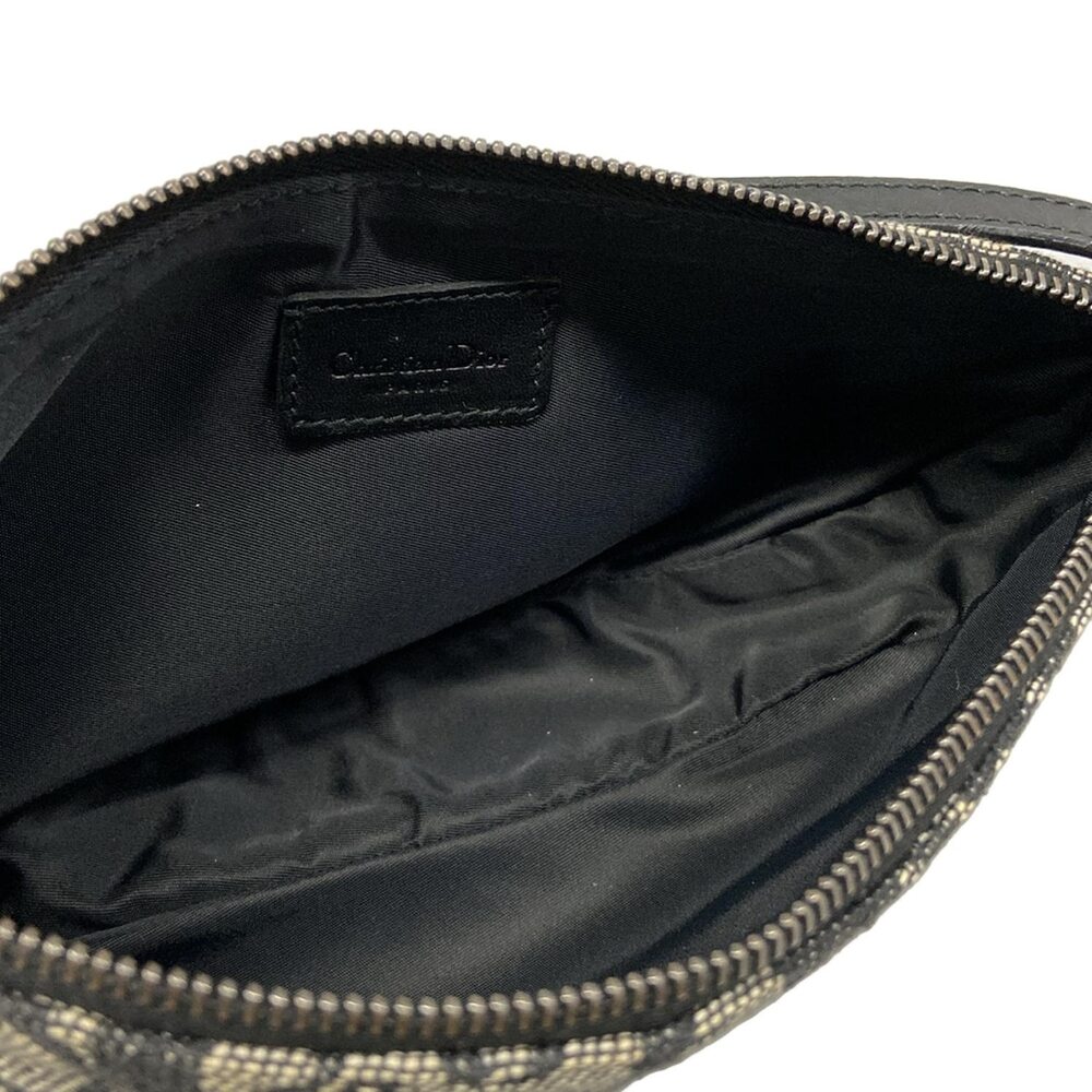Christian Dior DIOR/ChristianDior Saddle Pouch Handbag Gray Black Jacquard - Picture 7 of 15